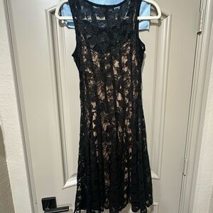 Chetta B Black Lace Midi Dress